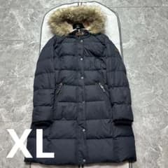 人気♡XL ラルフローレン ダウンコート 肩ロゴ ファー フード ネイビー 