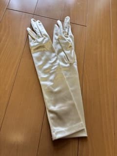 アイボリー サテン ウェディンググローブ 約42cmのサムネイル