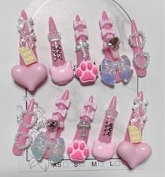 現品 ネイルチップ ゆめかわ 量産型 ゴテゴテ 平成女児 地雷系