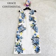 定価4.2万✨グレースコンチネンタル♡ブーケモチーフ刺繍ワンピース 花柄 36 定価4.2万✨グレースコンチネンタル♡ブーケモチーフ刺繍ワンピース 花