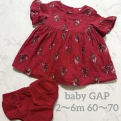 美品✨babyGAP 花柄フリルワンピース ブルマセットアップ女の子60〜70夏のサムネイル