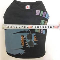 犬の服   プリントＴシャツ（ブラック）サイズSSのサムネイル