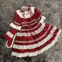Confiture Ribbon ワンピース エンジ 赤 - メルカリ
