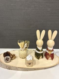 ナチュラルキッチン　お月見　十五夜　木製　うさぎさん　ウッドオブジェ