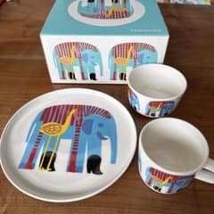 新品 廃盤 箱付き マリメッコ☆KARKUTEILLA キッズ食器セット ゾウ