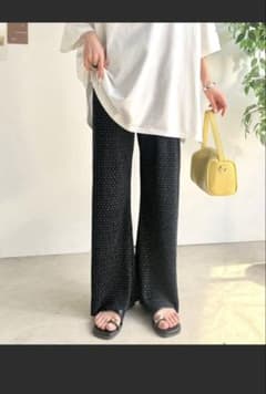 ダイヤ柄 プリーツパンツ ワイドパンツのサムネイル