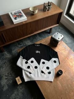 Stussy ダイス柄 ニット セーター ブラック Mのサムネイル