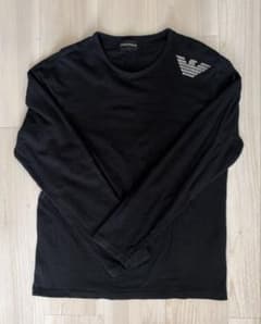 EMPORIO ARMANI 長袖Tシャツ ラインストーンロゴ ブラックLのサムネイル