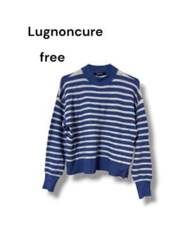 【Lugnoncure】ルノンキュール ボーダー モックネック ニット フリー