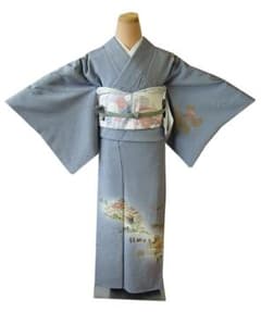 縮緬地 附下・訪問着＆袋帯＆帯揚・帯〆セット（正絹）仕立上り 