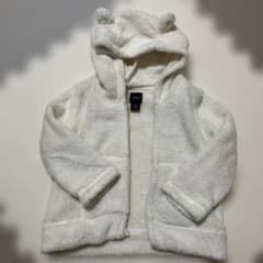 babyGap 곰 귀가있는 후리스 파커 아이보리