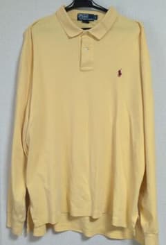 【Lサイズ】Polo by Ralph Lauren 長袖ポロシャツ イエローのサムネイル