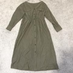 SLOBE IENA Shirt Dress, Khaki, Size S, Long, V-neck, Cardigan, Spring/Autumn