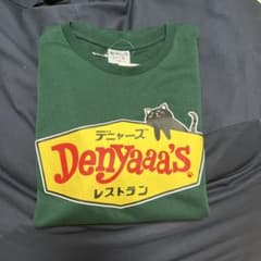 ★新品★デニーズ風デニャーズ ねこプリント おもしろ パロディ半袖Tシャツ Mのサムネイル