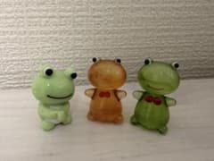 ガラス細工 カエル 3体セットのサムネイル