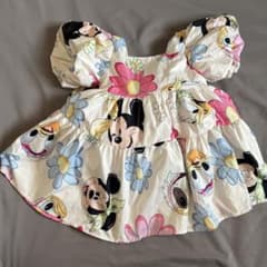Disney ミニー＆デイジー 総柄 パフスリーブ ワンピースのサムネイル