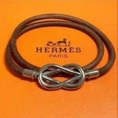 美品】HERMES エルメス アタメ 2連ブレスレット チョーカー レザー