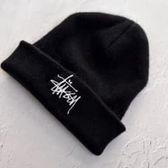 Stussy ニット帽 ブラック ベビー 0ヶ月〜3ヶ月のサムネイル
