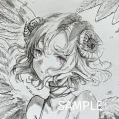 手描きイラスト オリジナル はがきサイズ - メルカリ