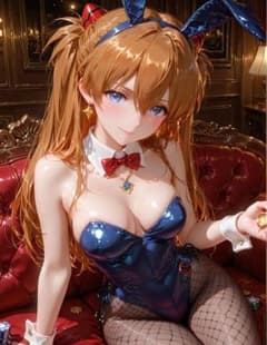 AI美少女イラスト バニーガールの少女 A4ポスターのサムネイル