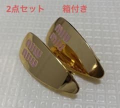 美品miu miu ヘアクリップゴールド×ピンク2点セットミュウミュウ