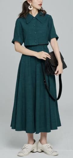 Twenties 《キリンにパンを食べさせて》　スカート　グリーン　Mのサムネイル