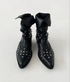 Opium Rivet Strap Leather Heel Boots ブーツ Opium Rivet Strap Leather Heel Boots ブーツ - メルカリ