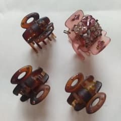 コンプレックスビズ ブラウンとピンクのヘアクリップ4個セット - メルカリ