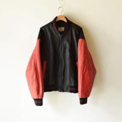 90s 80s CAMPUS キャンパス レザー スタジャン 革ジャン 赤黒 - メルカリ