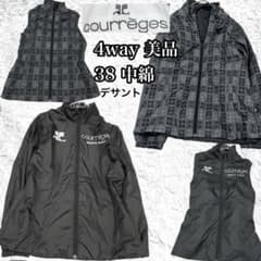 4way【クレージュ デサント】美品 中綿 ジャケット ベスト ビッグ ロゴ 
