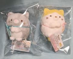 【美品・タグ無】すみっコぐらし ねこ トラ きょうだい てのりぬいぐるみ すみっコぐらし てのりぬいぐるみ ねこのきょうだい グレー トラ タグ