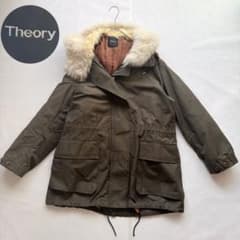 Theory セオリー リアルファー付き モッズコート S カーキ 中綿