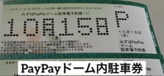 10月15日(木)ソフトバンクホークス みずほPayPayドーム駐車券10/15