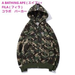 新品】A BATHING APE ( エイプ × FILA コラボ パーカー - メルカリ