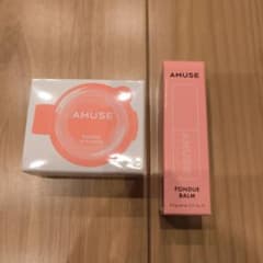 【新品】AMUSE パウダーリップ＆チーク 05 、フォンデュバーム 04