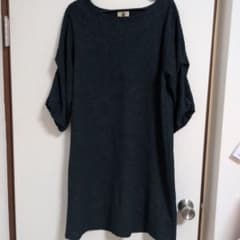 ひざ丈ワンピース ダークグリーン ペイズリー柄のサムネイル