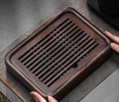 木製茶盤 水受け付き 小型 高級感のサムネイル