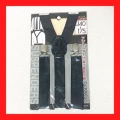 新品 サスペンダー 男女兼用 長さ調節可能 ブラック 黒色 伸縮ゴム入り