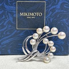 MIKIMOTO ミキモト あこや パール 真珠 ブローチ コサージュ ケース付