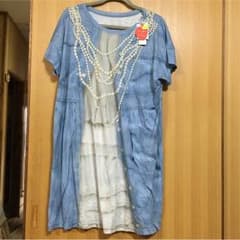 ままねこmie様専用☆フランシュリッペ３Ｄデニムパールワンピースのサムネイル
