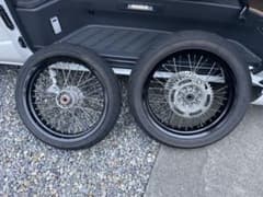 スポークホイールブラック 前後輪　#Dトラッカー　#モタード　#RK Excelのサムネイル