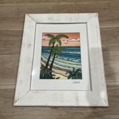 H. Brown ヘザーブラウン　絵画　ハワイ　Hawaii フレーム　白 H. Brown ヘザーブラウン 絵画 ハワイ Hawaii フレーム 白 - メルカリ