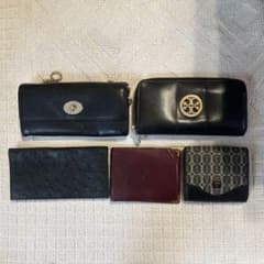 財布在庫処分 COACH 黒 レザー 長財布 チェーンストラップ付きなど５点のサムネイル