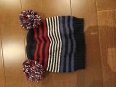 ベビー キッズ ニット帽 ビーニー ポンポン付きのサムネイル