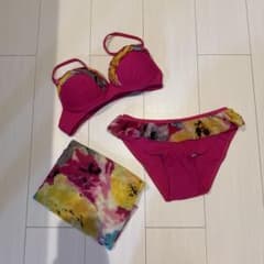 セパレート水着 ピンク マルチカラー 3点セット - メルカリ
