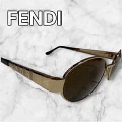 良品 FENDI フェンディ SL7166 サングラス ゴールド ブラウン ロゴ