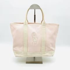 RALPH LAUREN ラルフローレン トートバッグ ピンク ポニー刺繍 帆布