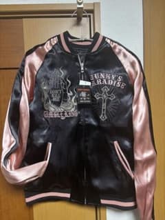JUNKY'S PARADISE スカジャン 黒×ピンクのサムネイル
