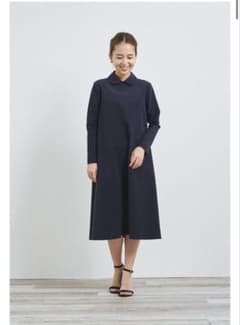 【美品】yori♡ヨリ♡ラウンドカラードレスワンピース♡ネイビー♡34♡のサムネイル