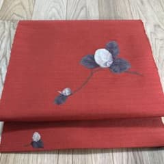 美品 八寸名古屋帯 枝花 金糸 正絹 978 - メルカリ